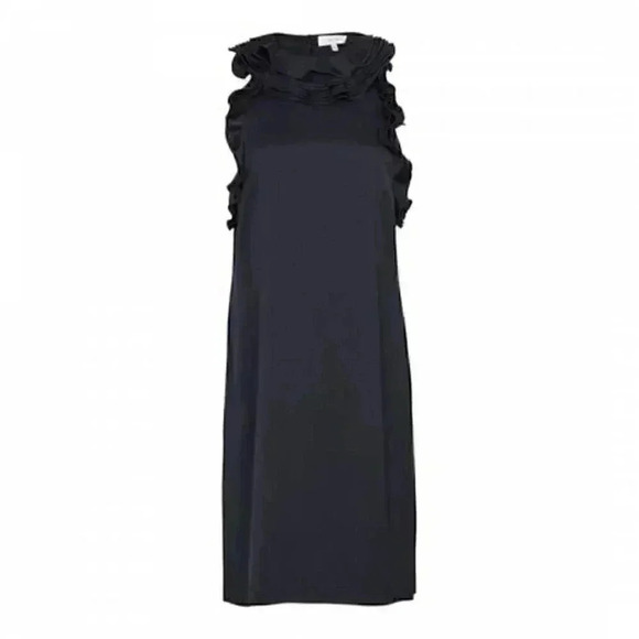 Reiss Jolina Navy Blue Ruffle Shift Dress sz  0 - Picture 5 of 7
